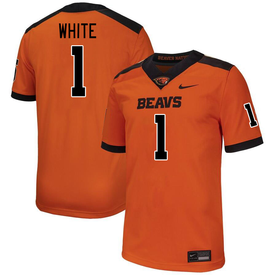 Men #1 Mason White Oregon State Beavers College Football Jerseys Stitched-Orange